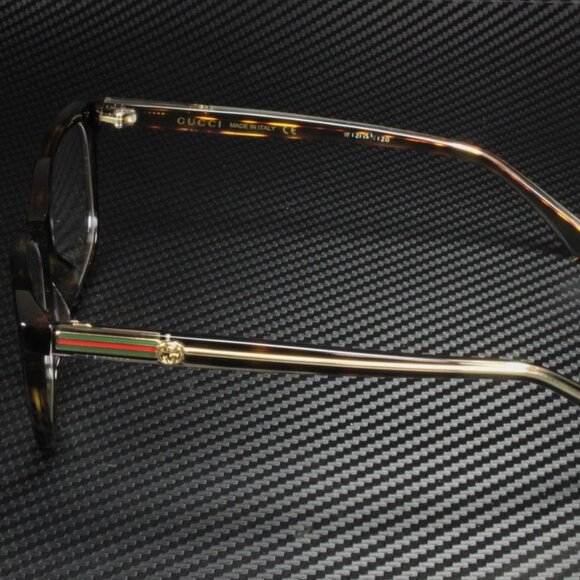 GUCCI Square Havana Shiny Crystal Demo Lens 54 mm Women's Eyeglasses - Picture 4 of 5